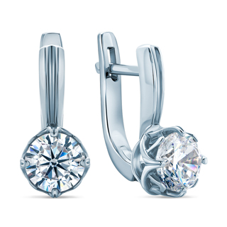 Sterling Silver Drop Earrings with Cubic Zirconia