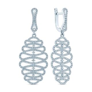 Sterling Silver Infinity Earrings in Cubic Zirconia