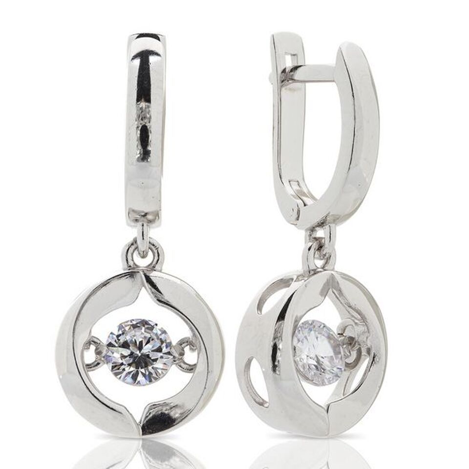 Sterling Silver Dancing Cubic Zirconium Earrings