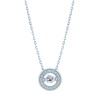 Sterling Silver Necklace with Cubic Zirconia Statement