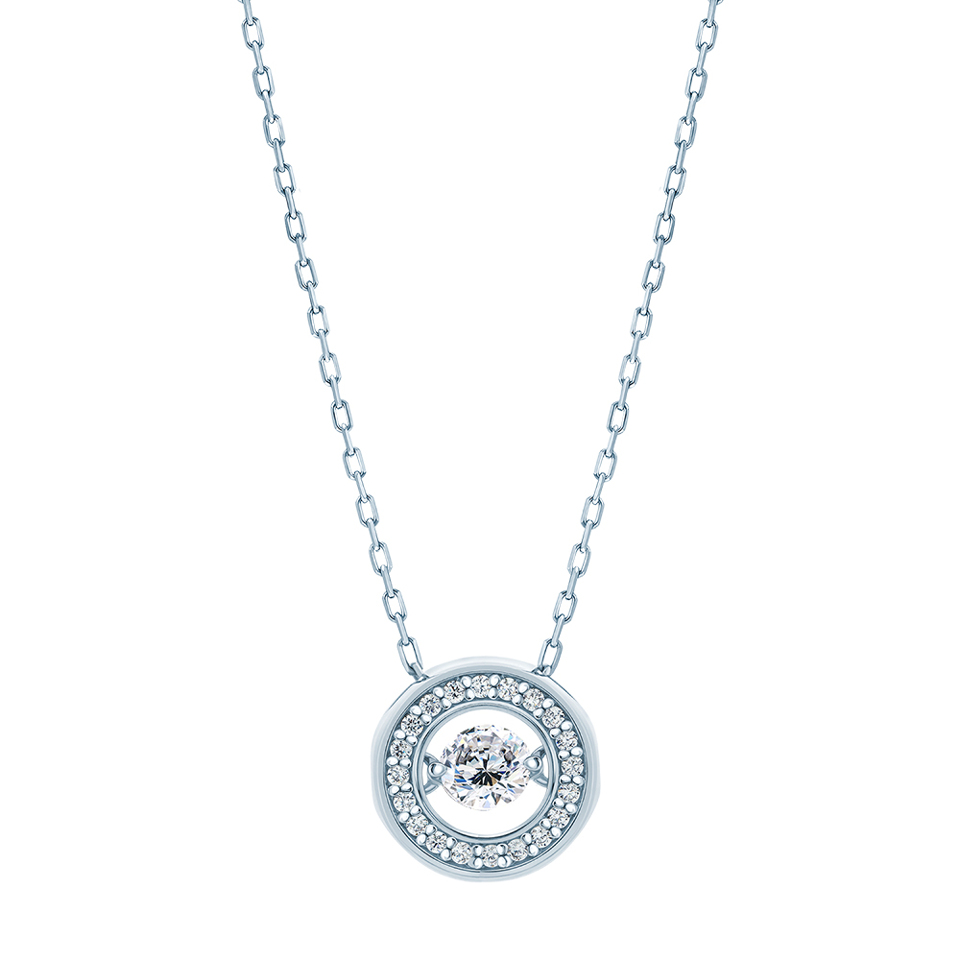 Sterling Silver Necklace with Cubic Zirconia Statement