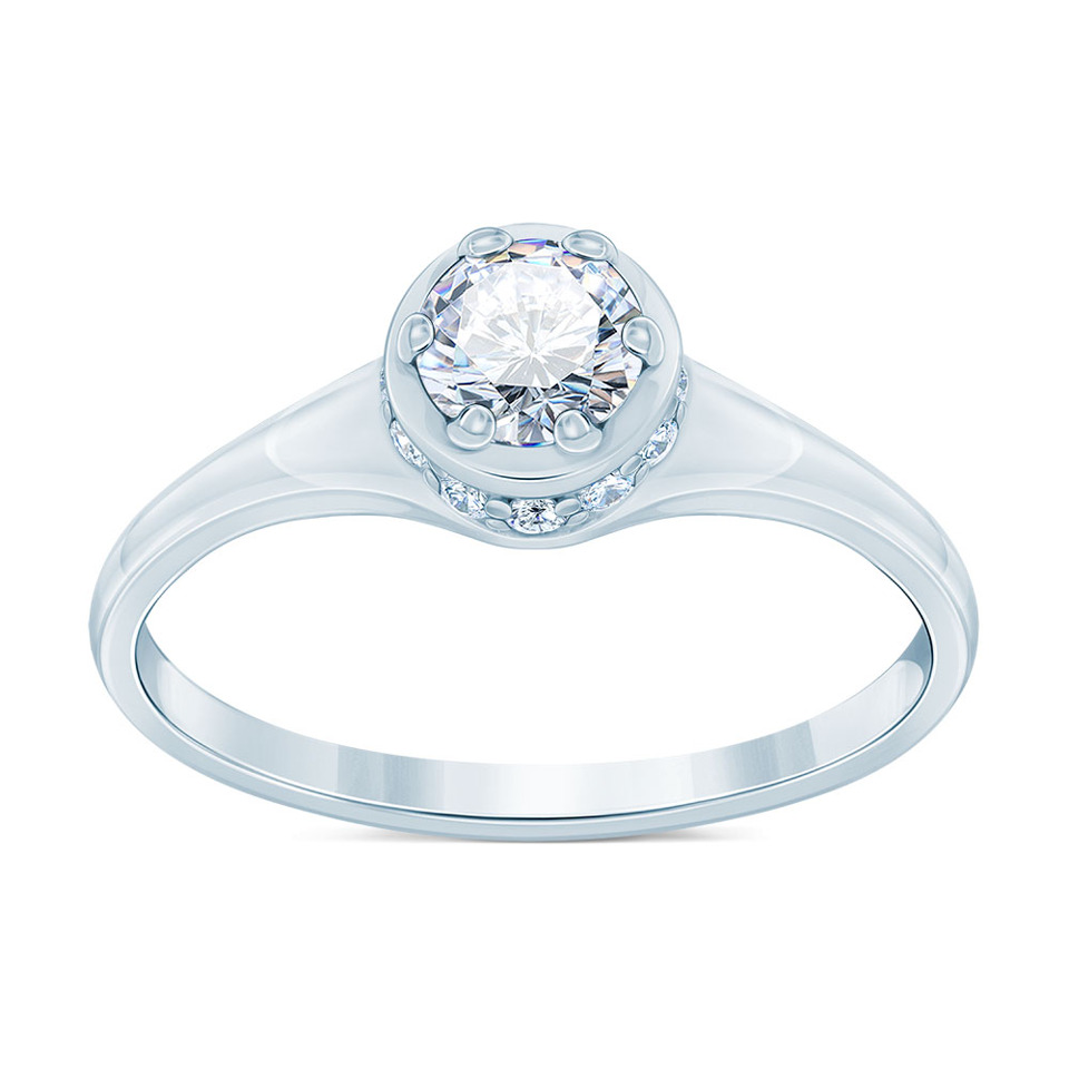 Sterling Silver Ring with Cubic Zirconia Inset