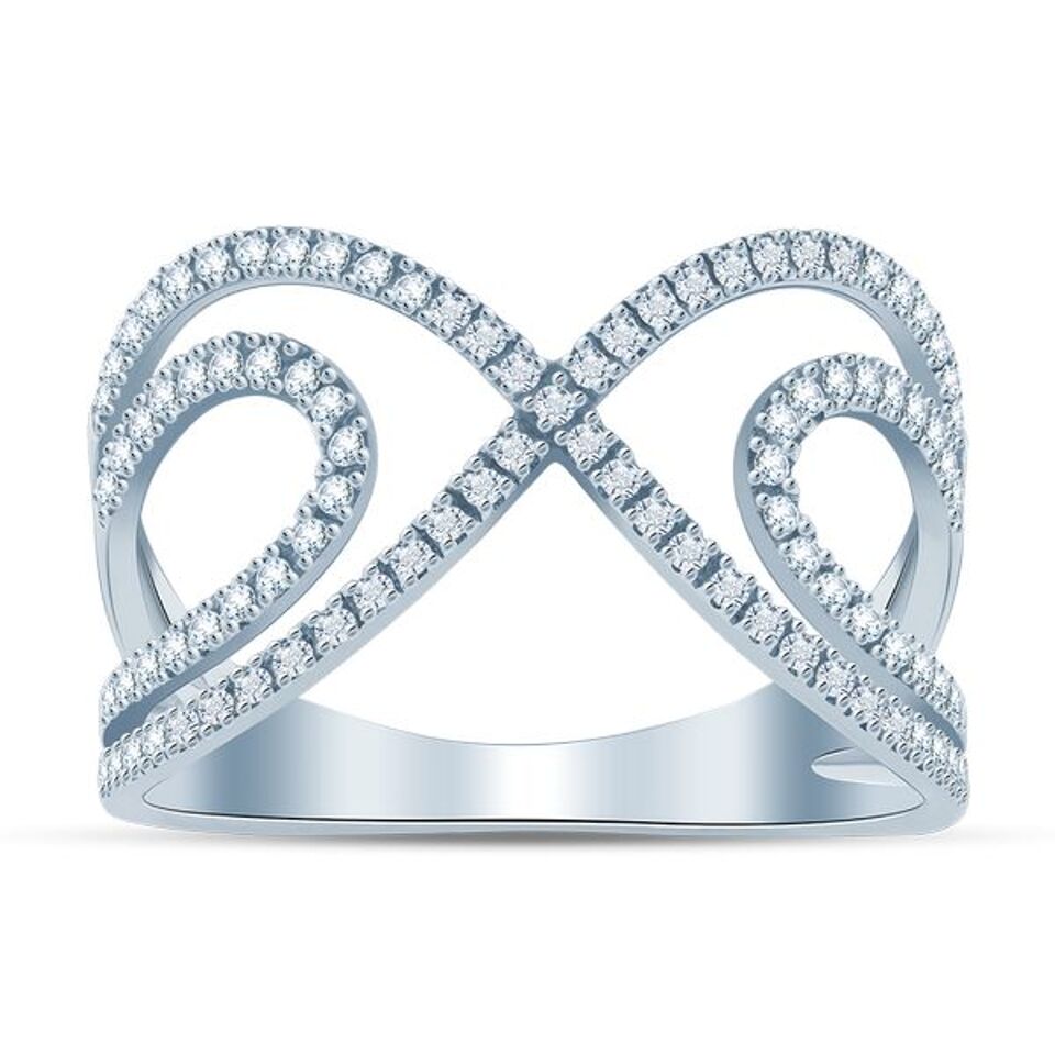 Sterling Silver Infinity Crown Ring in Cubic Zirconia