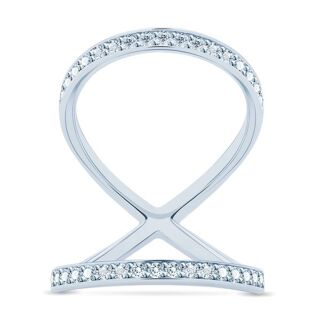 Double Band Ring in Sterling Silver and Cubic Zirconia