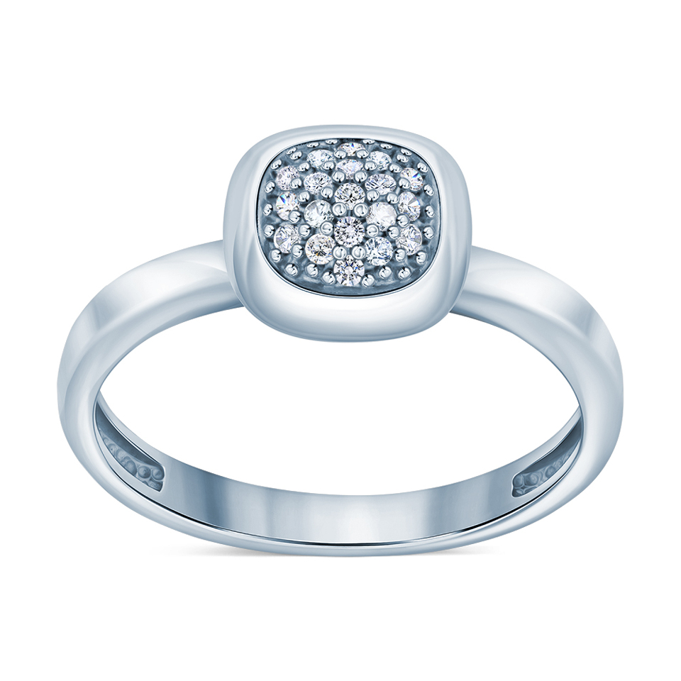 Sterling Silver Ring in Cubic Zirconia Pattern