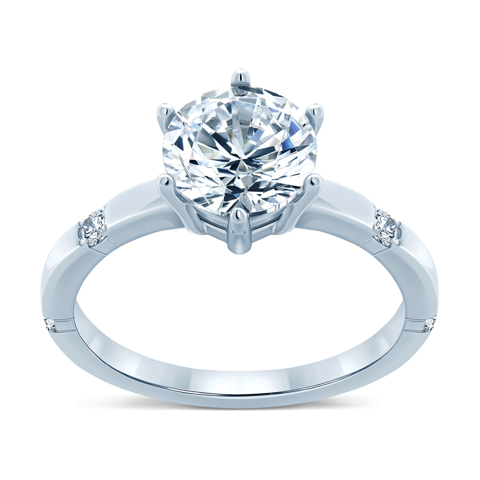 Classic Sterling Silver Band Ring in Cubic Zirconia